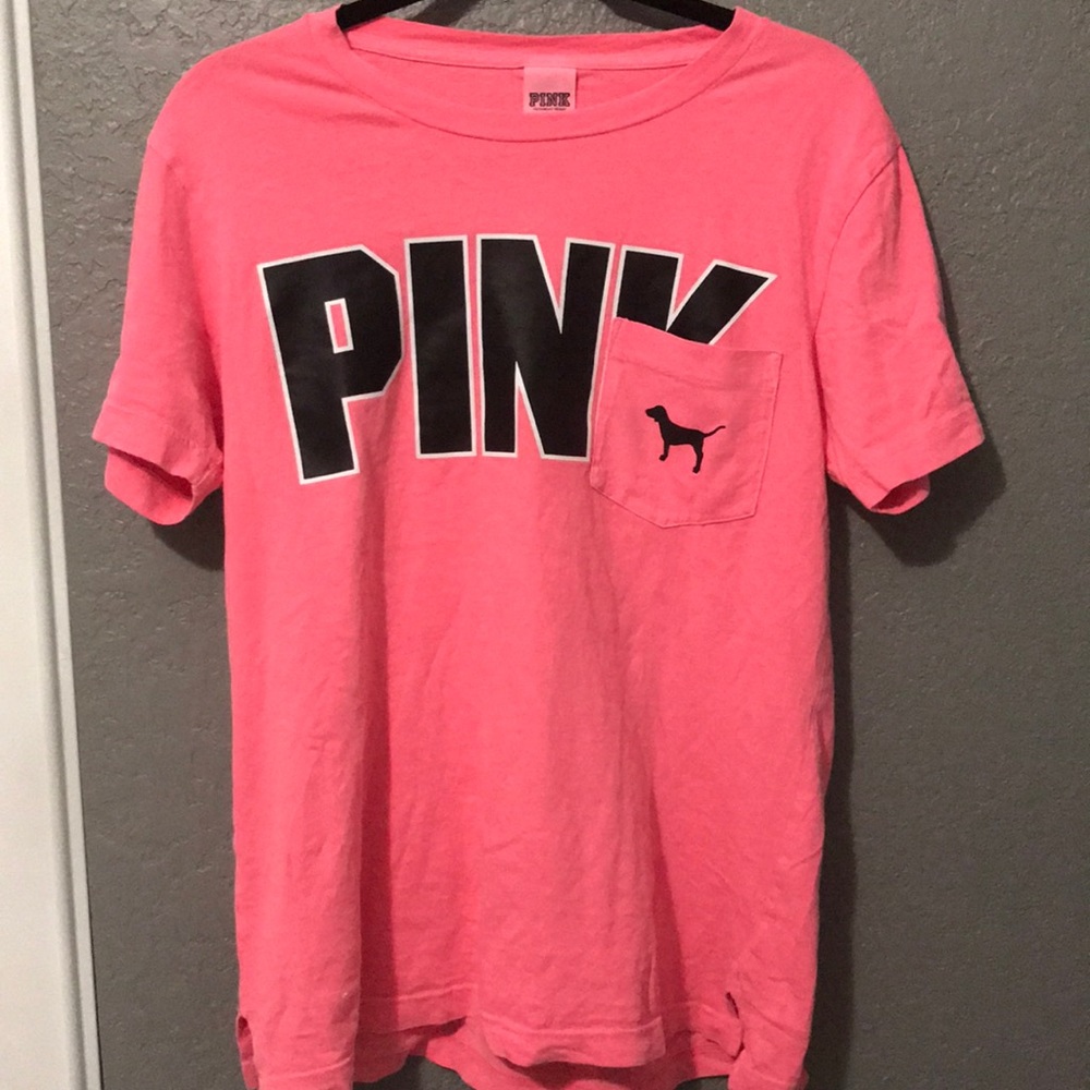 PINK hot pink t-shirt